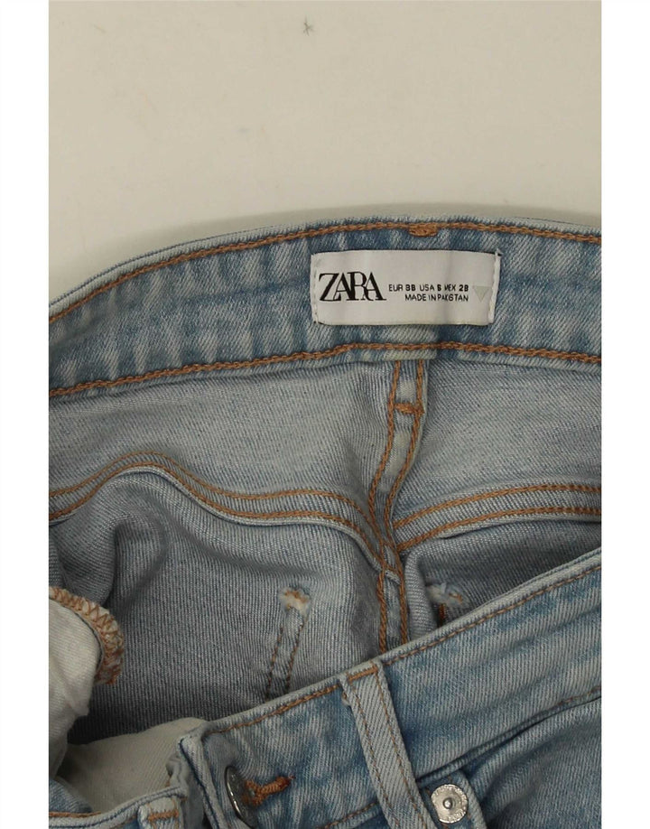 Zara Damen Bootcut Cropped Jeans EU 38 Small W28 L25 Blau