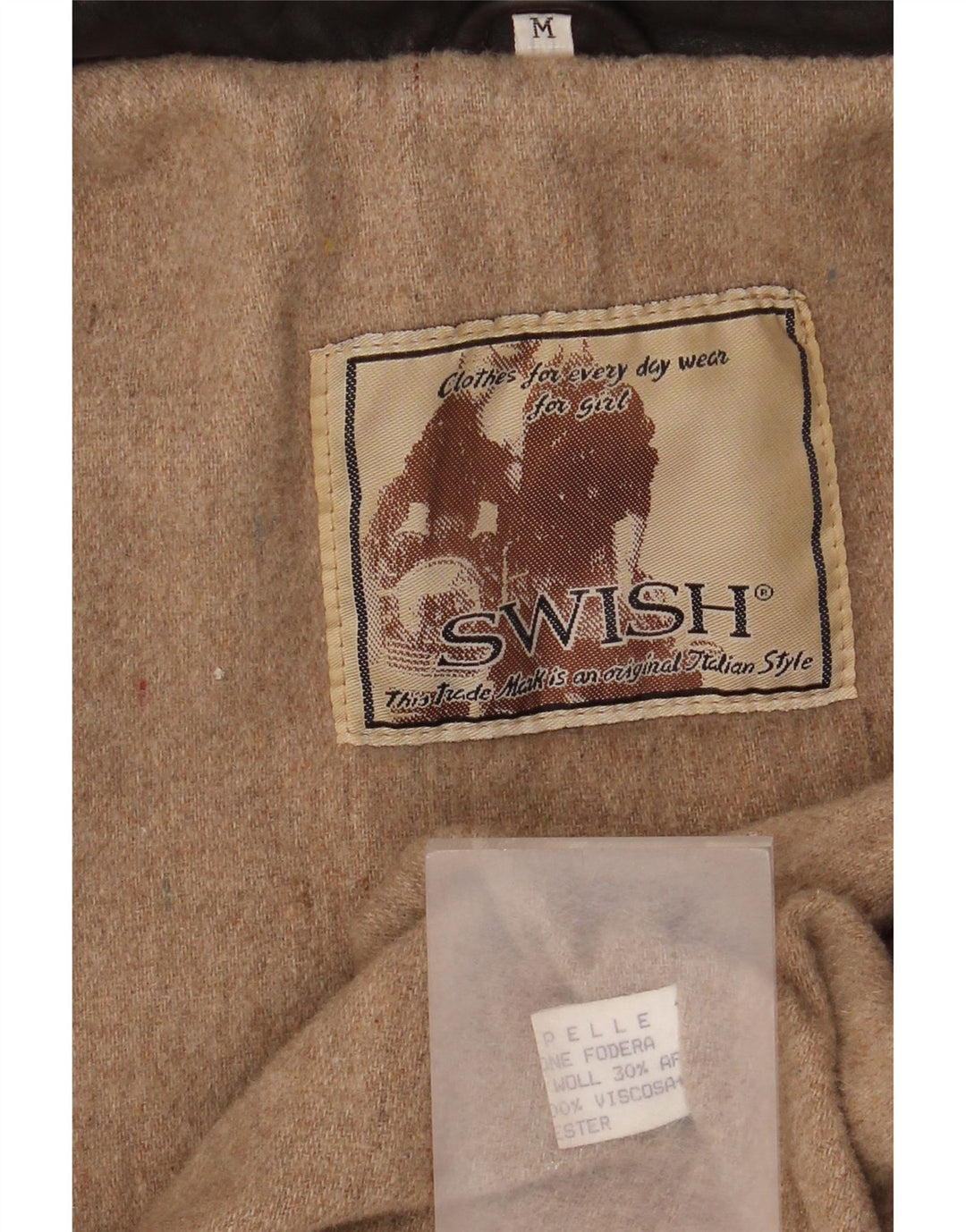 Swish Damen-Übergröße-Lederjacke, UK 14, mittelbraunes Leder