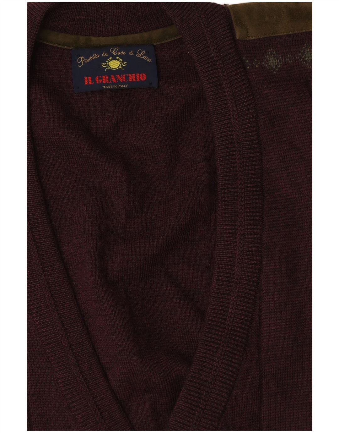 Il Granchio Herren-Strickjacke XL aus brauner Wolle