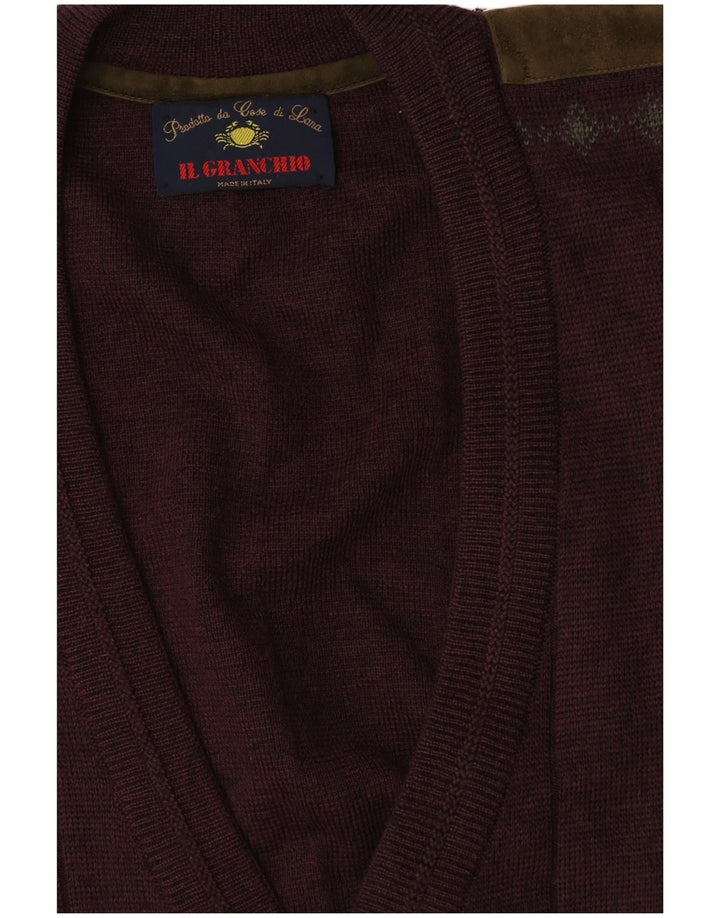 Il Granchio Herren-Strickjacke XL aus brauner Wolle