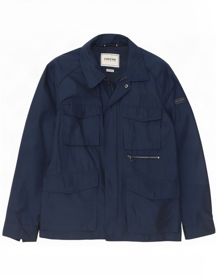 Geox Herren Respira Utility Jacke UK 40 Large Marineblau Polyester