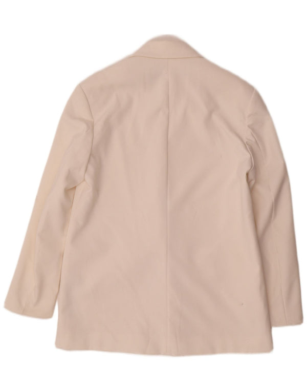 Zara Damen-Blazer, übergroß, zweireihig, Gr. 6, XS, Weiß, Polyester