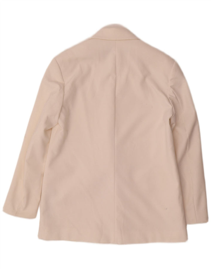 Zara Damen-Blazer, übergroß, zweireihig, Gr. 6, XS, Weiß, Polyester