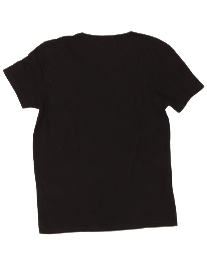 Zara Damen T-Shirt Top UK 14 Medium Schwarz