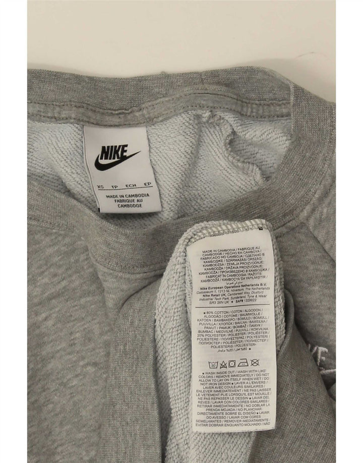 Nike Damen Sweatshirt Pullover UK 6 XS Graue Baumwolle