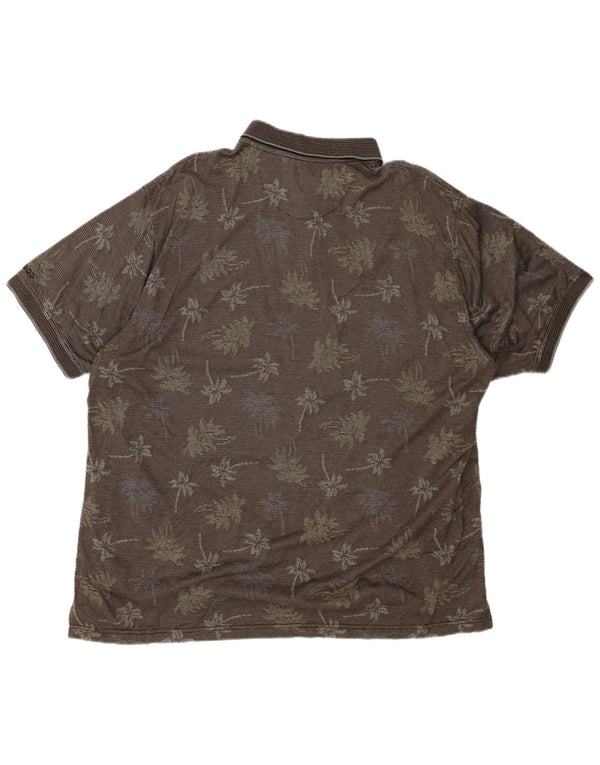 IZOD Mens Golf Polo Shirt XL Grey Floral Cotton