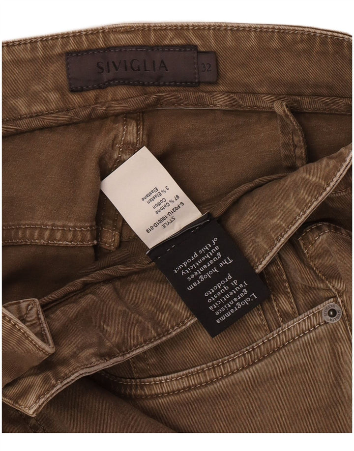 SIVIGLIA Damen Slim Jeans W32 L33 Beige Baumwolle