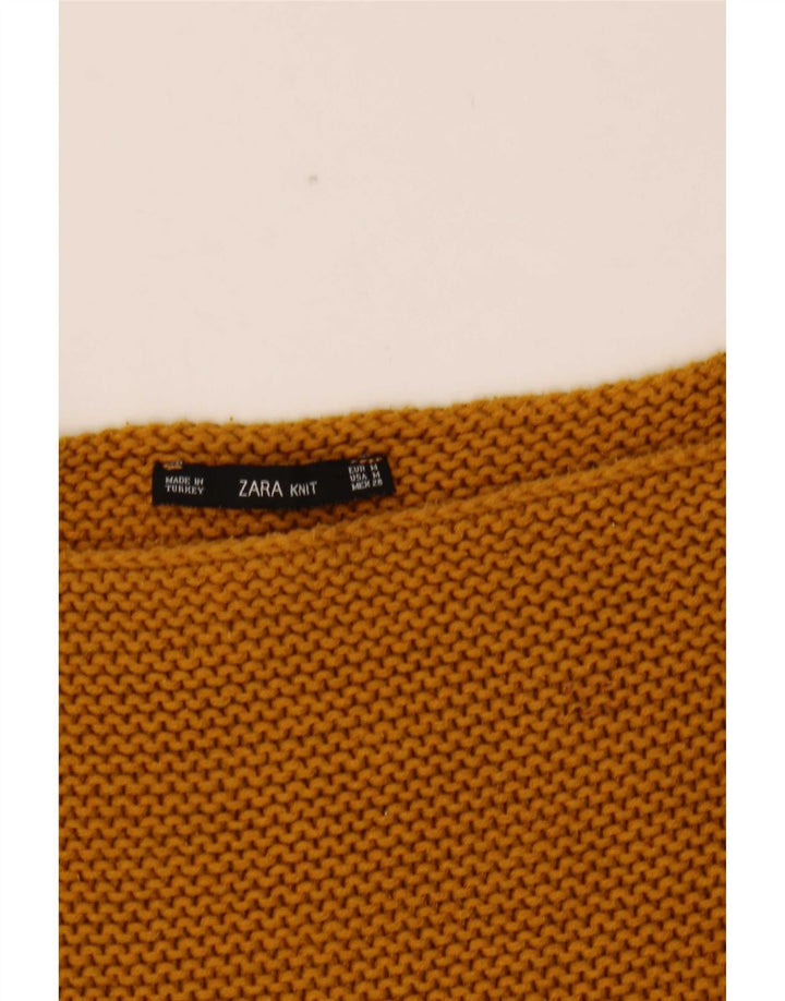 Zara Damen-Pullover, übergroß, U-Boot-Ausschnitt, Gr. 14, Mittelgelb