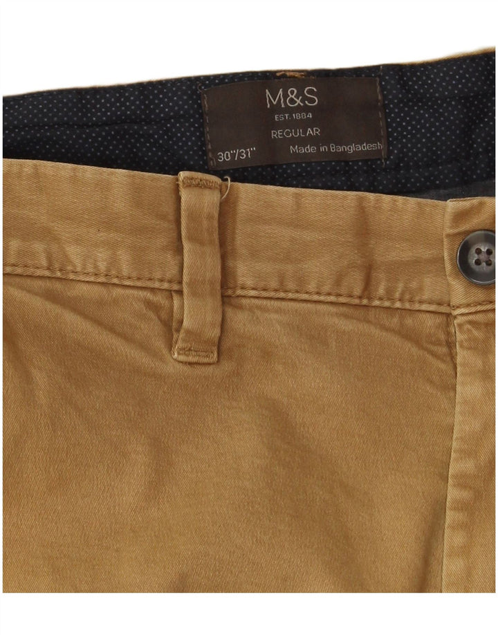 Marks & Spencer Herren Straight Regular Chinohose W30 L31 Beige
