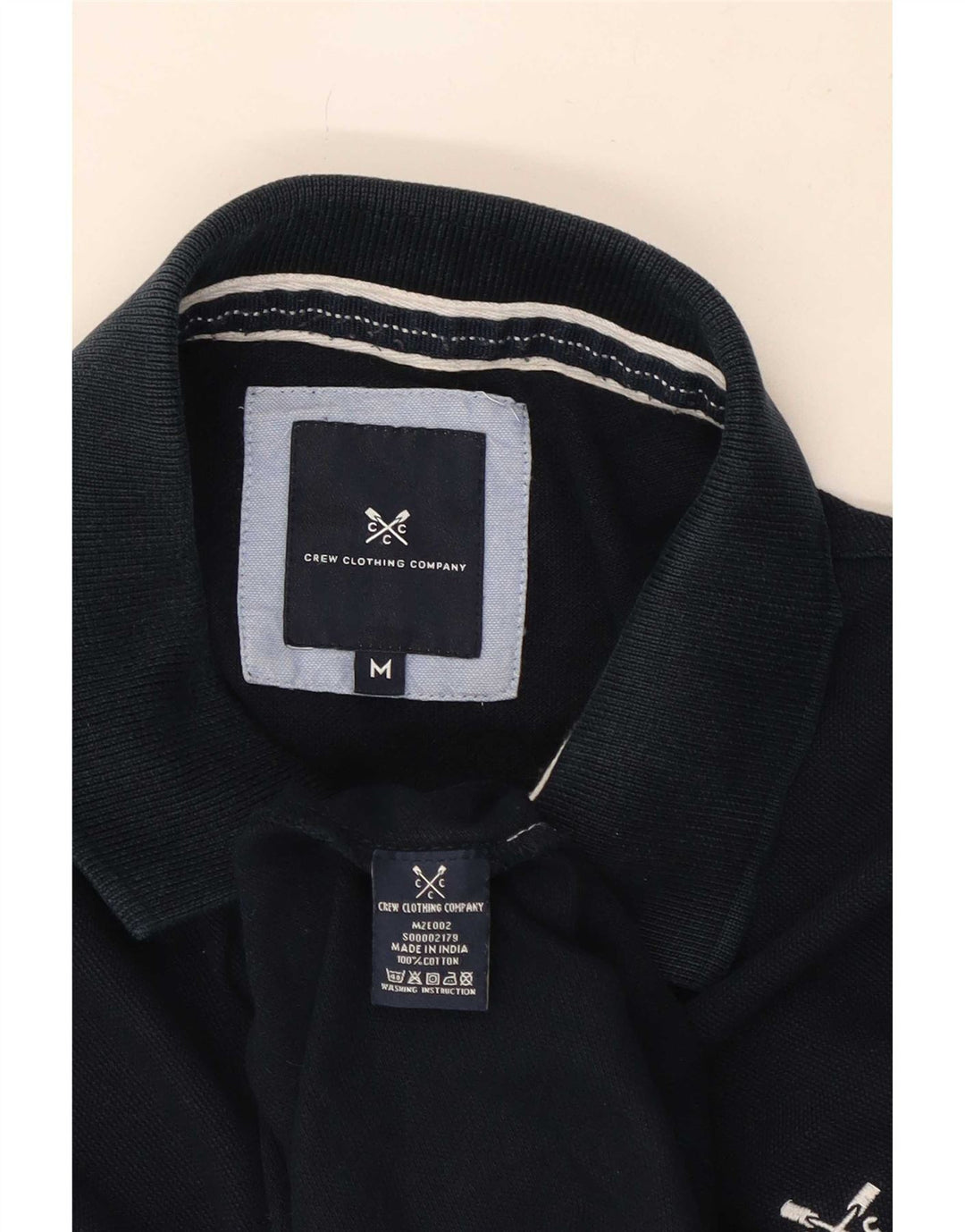 Crew Clothing Herren-Poloshirt aus mittelblauer Baumwolle