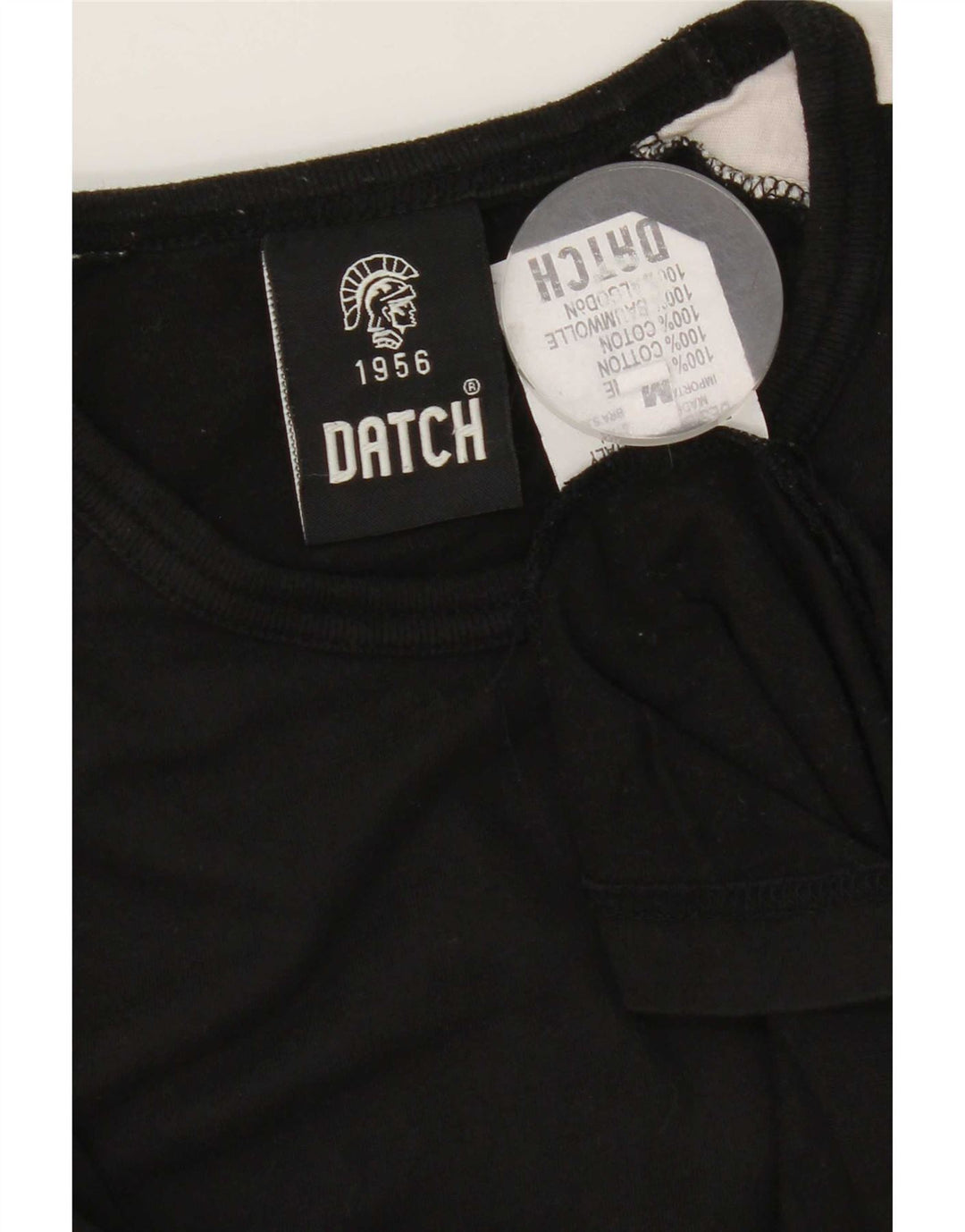 Datch Herren-Oberteil, langärmelig, mittelschwarz, Colourblock-Baumwolle