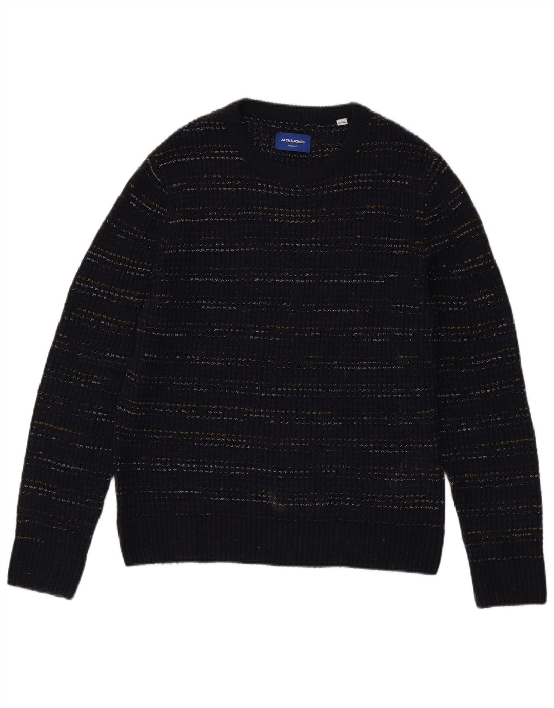 Jack & Jones Herren-Pullover mit U-Boot-Ausschnitt, mittlerer marineblauer Nadelstreifen