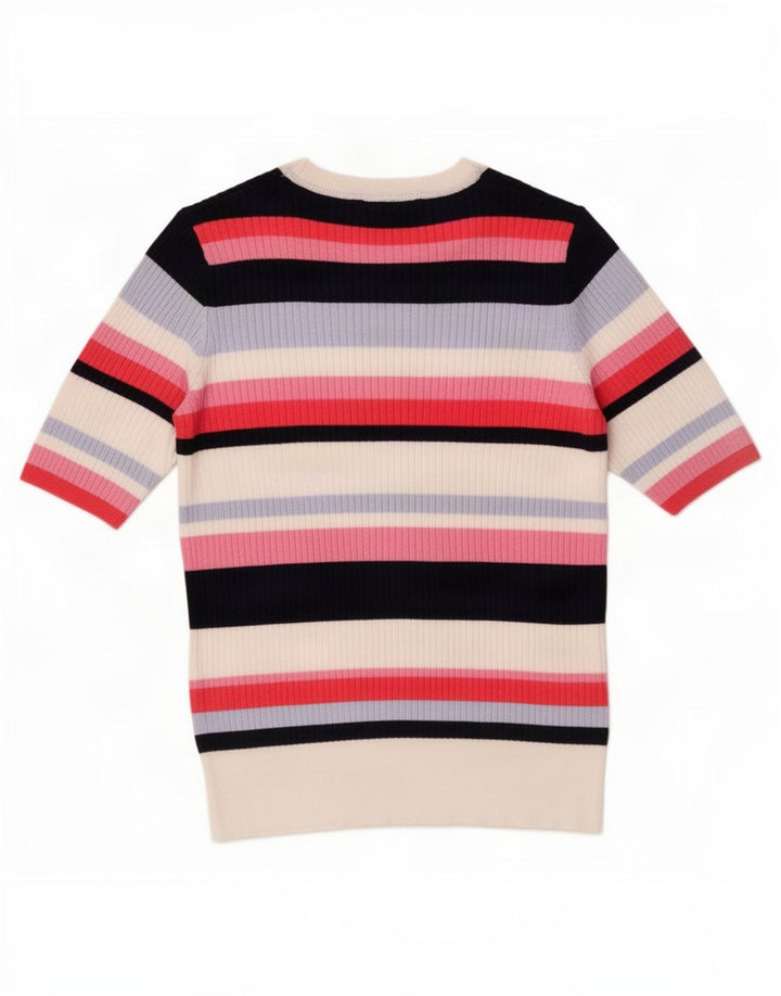 Marks & Spencer Damen T-Shirt Top UK 14 Medium Mehrfarbig gestreift