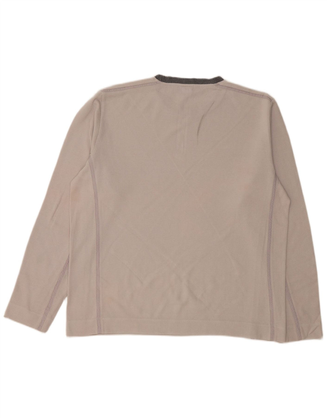 HUGO BOSS Herren-Top, langärmelig, XL, gebrochenes Weiß, Colourblock-Baumwolle