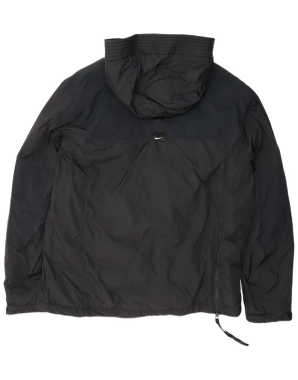 Nike Herren-Anorakjacke mit Kapuze, Größe 40, groß, schwarzes Colourblock-Nylon