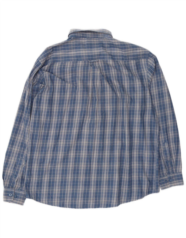 James Pringle Herren-Flanellhemd XL, blau kariert, Baumwolle