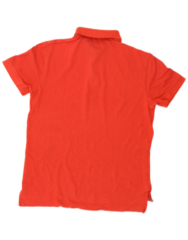 Tommy Hilfiger Herren-Poloshirt mit klassischer Passform, mittelrote Baumwolle