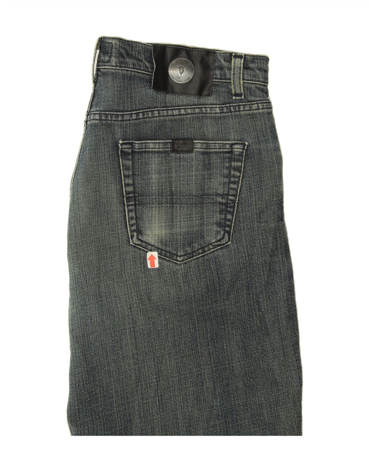 TRUSSARDI Mens Distressed Denim Shorts W33 Medium Blue Cotton Vintage Trussardi and Second-Hand Trussardi from Messina Hembry 