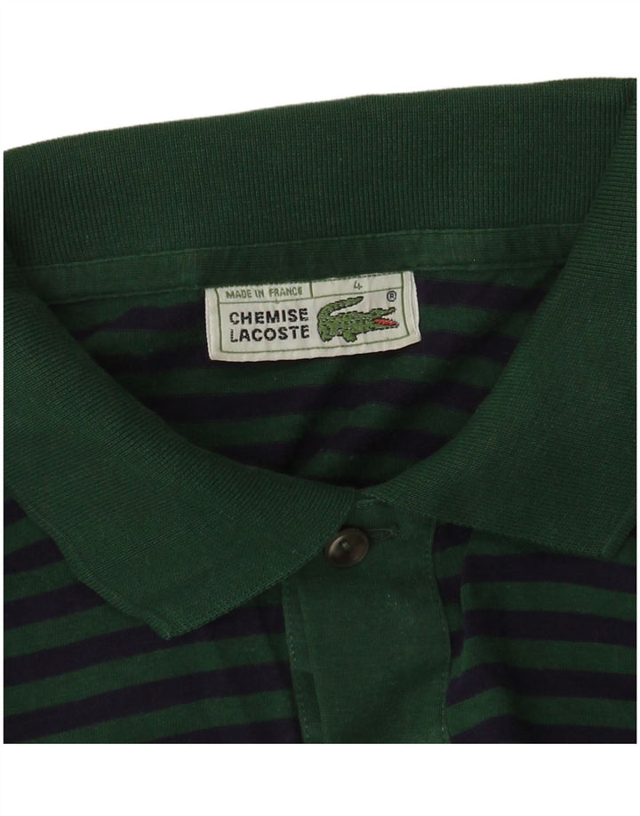 Lacoste Herren-Poloshirt, Größe 4, mittelgrün, Nadelstreifen