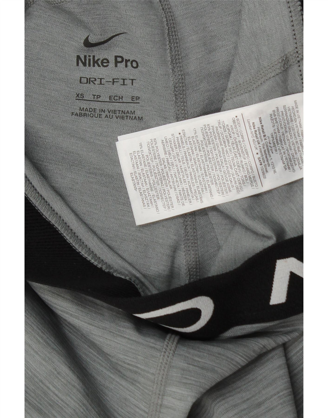 NIKE Womens Dri Fit Graphic Leggings UK 4 XS Grau meliertes Polyester