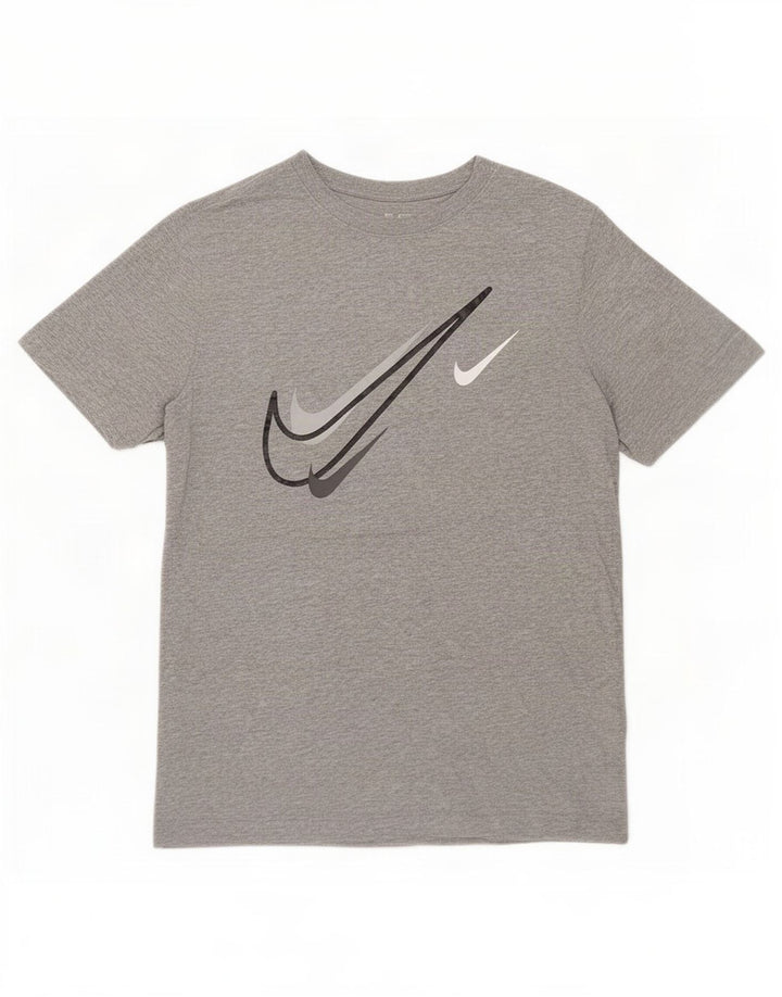 Nike Herren-T-Shirt mit Grafik, Größe S, graue Baumwolle