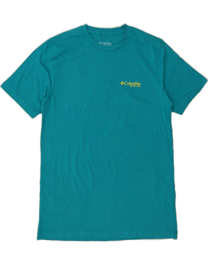 COLUMBIA Herren Grafik-T-Shirt-Oberteil aus mitteltürkisfarbener Baumwolle