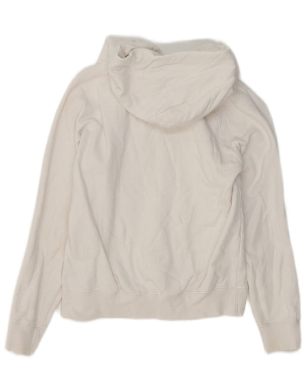 Champion Damen Crop Graphic Hoodie Pullover UK 6 XS Weiße Baumwolle