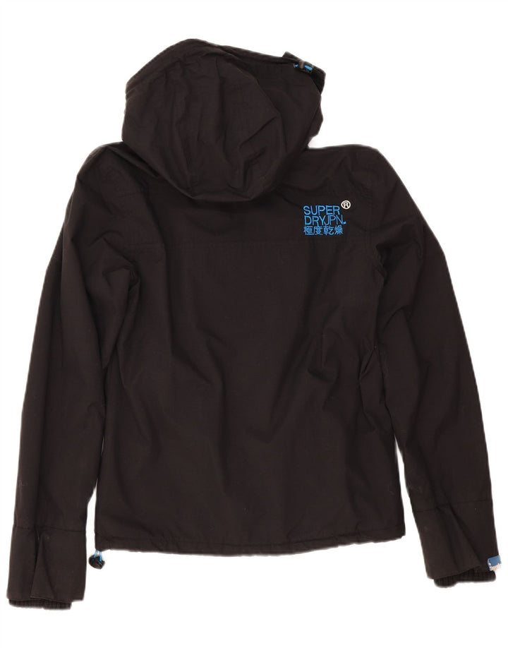 Superdry Damen Windcheater mit Kapuze, Windjacke, Gr. 10, Schwarz
