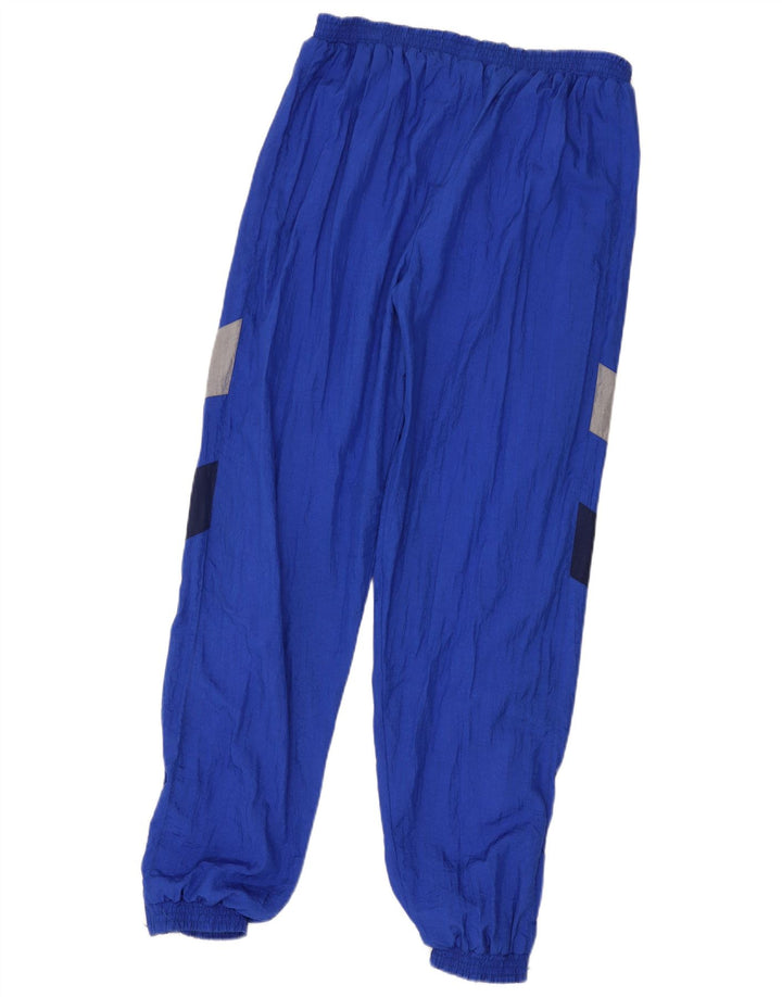 Vintage Herren-Trainingshose, Jogginghose, groß, blau, Colourblock-Polyamid