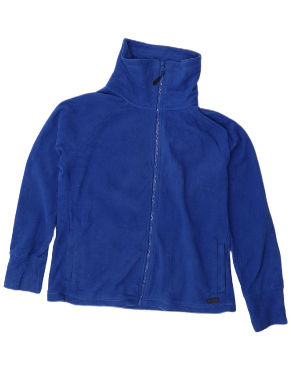 CALVIN KLEIN Damen Graphic Fleecejacke UK 14 Mittelblaues Polyester