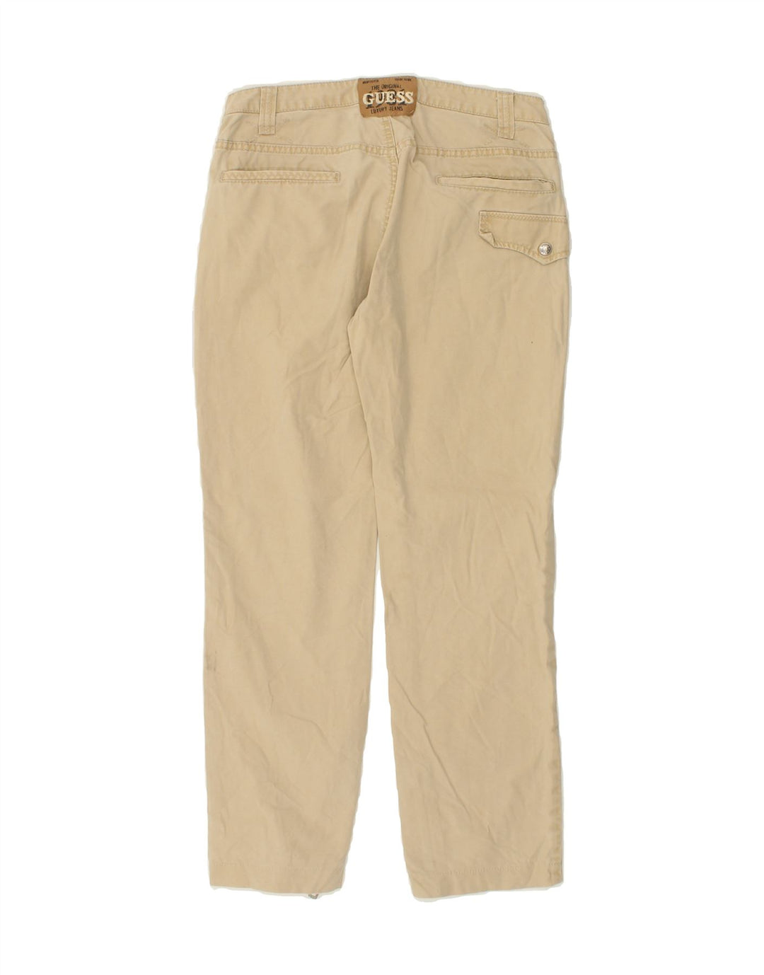 GUESS Womens Straight Chino Trousers W28 L26  Beige Vintage Guess and Second-Hand Guess from Messina Hembry 