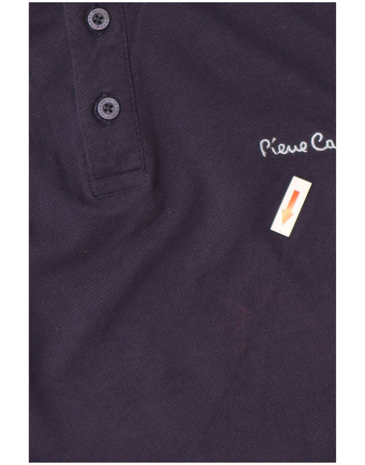 Pierre Cardin Herren-Langarm-Poloshirt mit normaler Passform, Mittelmarineblau