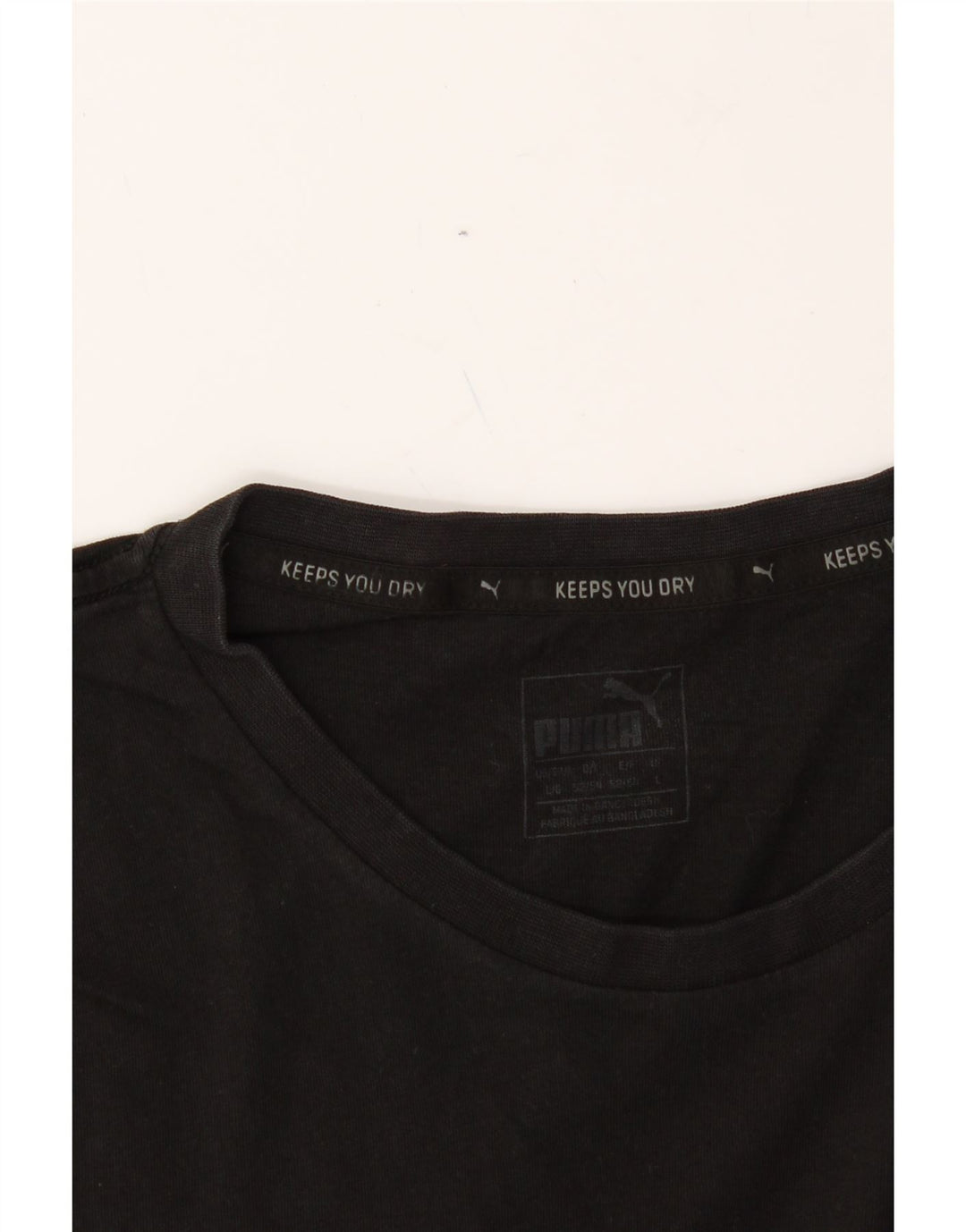 PUMA Mens Graphic T-Shirt Top Large Black Colourblock Vintage Puma and Second-Hand Puma from Messina Hembry 