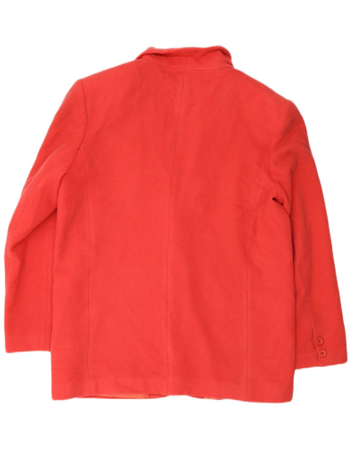 Vintage Damen 2-Knopf-Blazerjacke IT 48 XL Rote Wolle