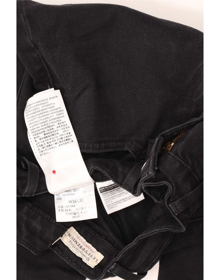 Levi's Damen 715 Bootcut Jeans W26 L32 Schwarze Baumwolle
