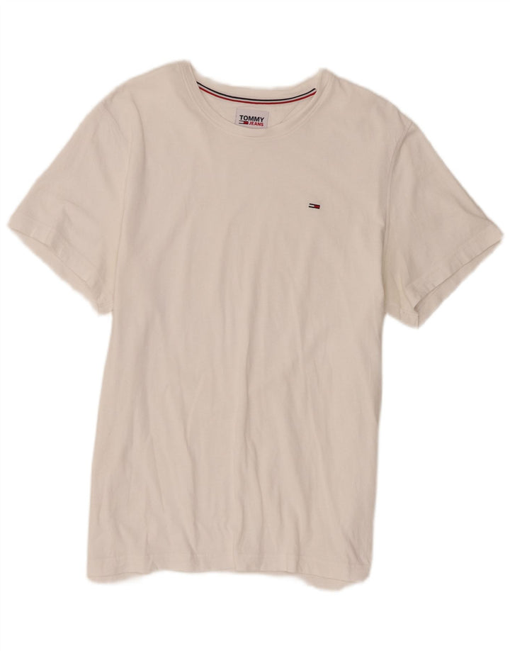 Tommy Hilfiger Herren T-Shirt Top Large Weiß Baumwolle