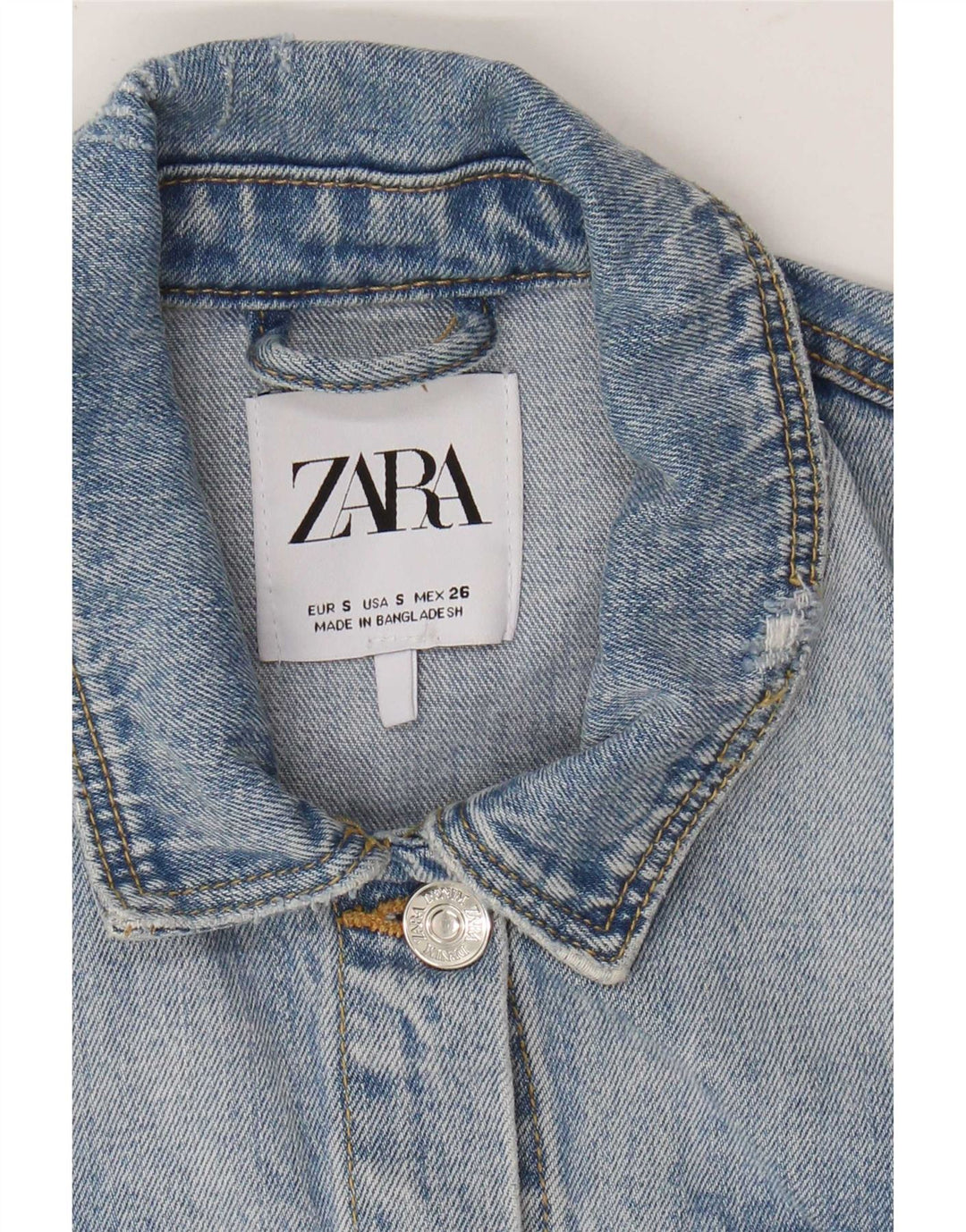 Zara Damen Jeansjacke UK 10 Small Blau