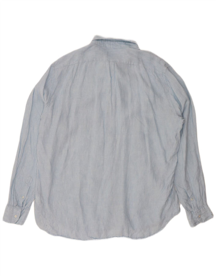 J. CREW Herren-Hemd, groß, klassische Passform, 2XL, blaues Leinen