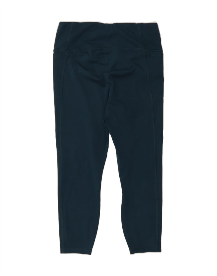 UNDER ARMOUR Womens Capri Leggings UK 16 Large Navy Blue Polyester Vintage Under Armour and Second-Hand Under Armour from Messina Hembry 