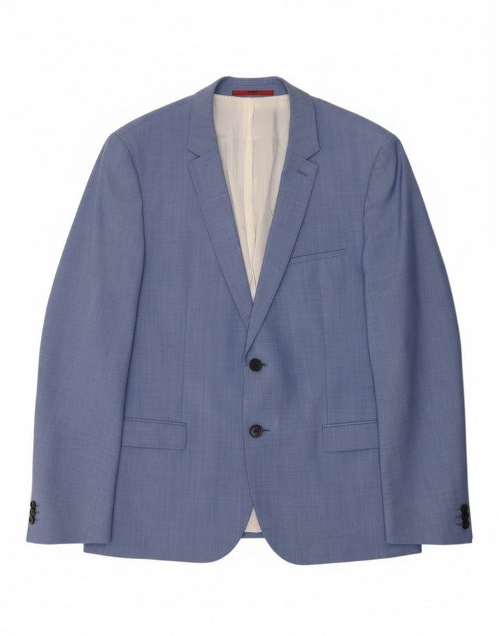 Hugo Boss Herren-Blazer mit 2 Knöpfen, IT 54, 2XL, blaue Wolle