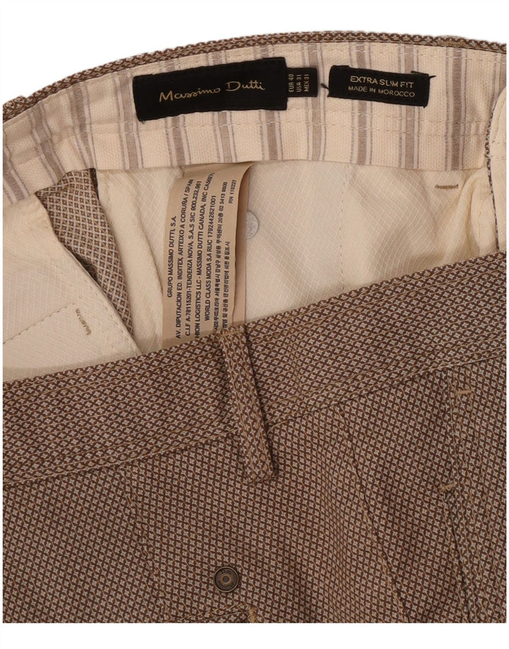 Massimo Dutti Herren Chinohose EU 40 Medium W31 L27 Braun Geometrisch