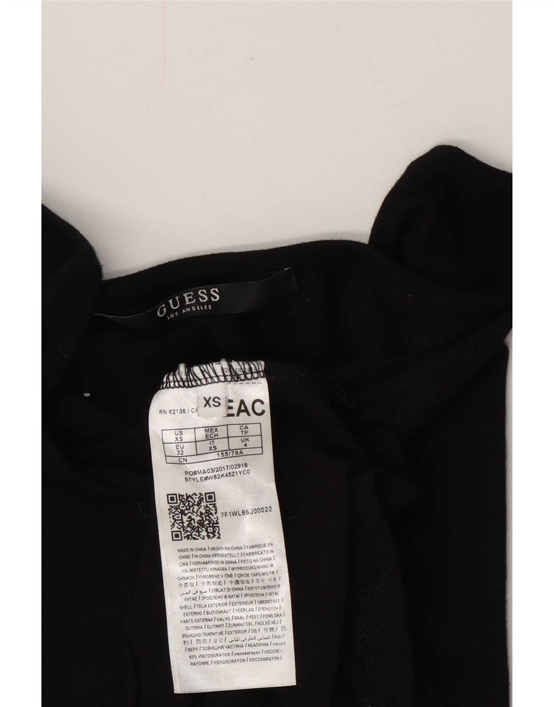 Guess Damen Cami Top UK 4 XS Schwarze Viskose