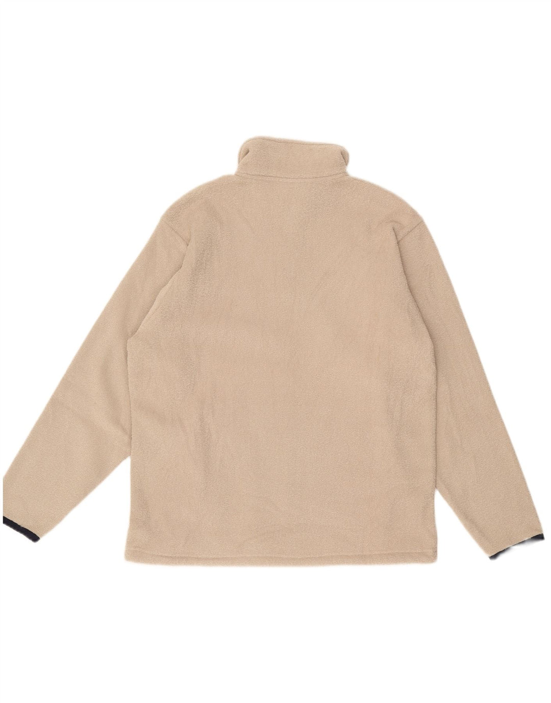 CHAMPION Mens Zip Neck Fleece Jumper Medium Beige Polyester