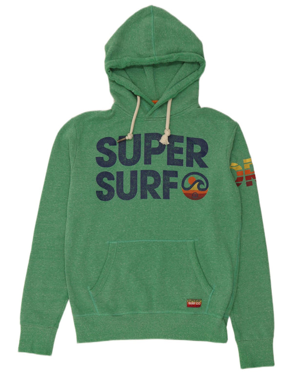 Superdry Herren Grafik-Kapuzenpullover aus mittelgrüner Baumwolle