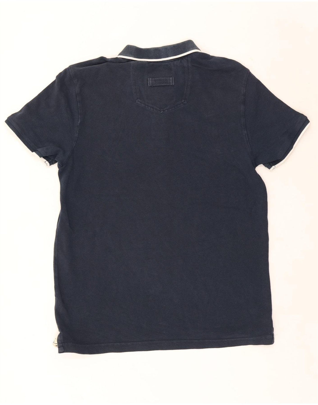 Fat Face Herren-Poloshirt aus mittelblauer Baumwolle in Marineblau
