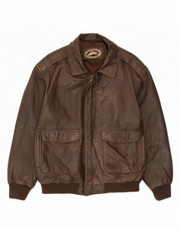 Orvis Herren Militärlederjacke UK 42 XL Braun