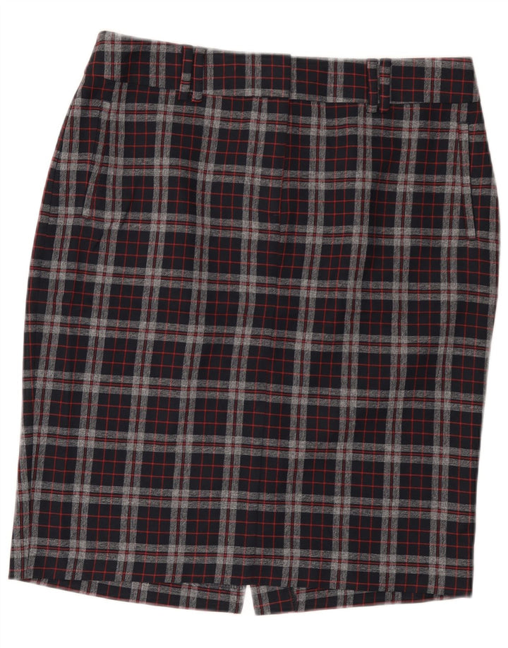Marks & Spencer Damen Bleistiftrock UK 14 Large W32 Schwarz kariertes Polyester