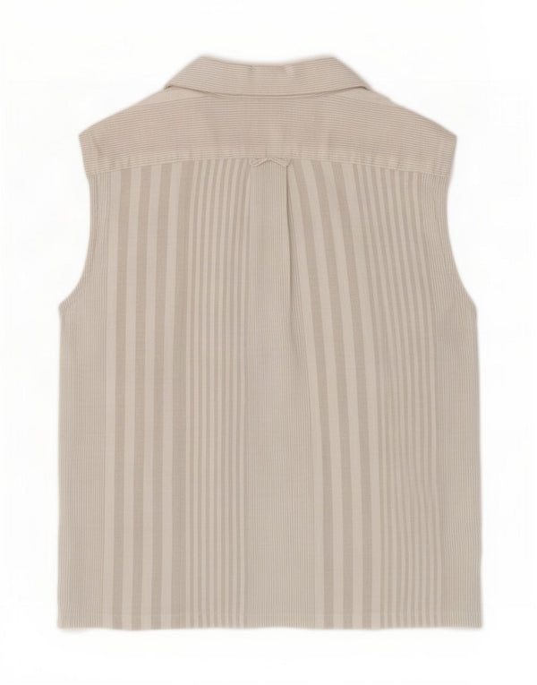 Cacharel Damen Ärmelloses Hemd UK 16 Large Grau gestreift