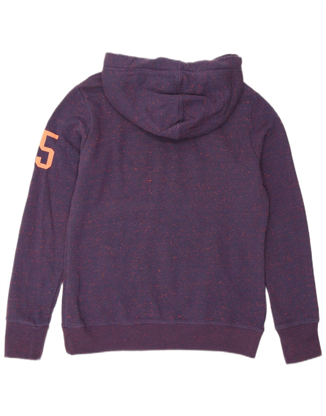 SUPERDRY Herren-Kapuzenpullover mit grafischem Muster, mittellila geflecktes Polyester
