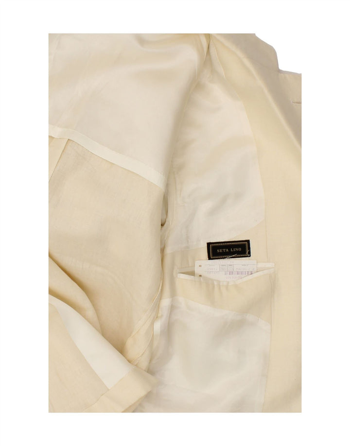 PIERRE CARDIN Herren 3-Knopf-Blazerjacke IT 50 Großes beiges Leinen